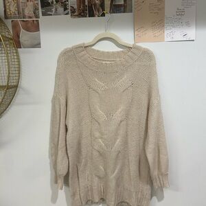 Aerie Beige Cable Knit Women's Sweater XS